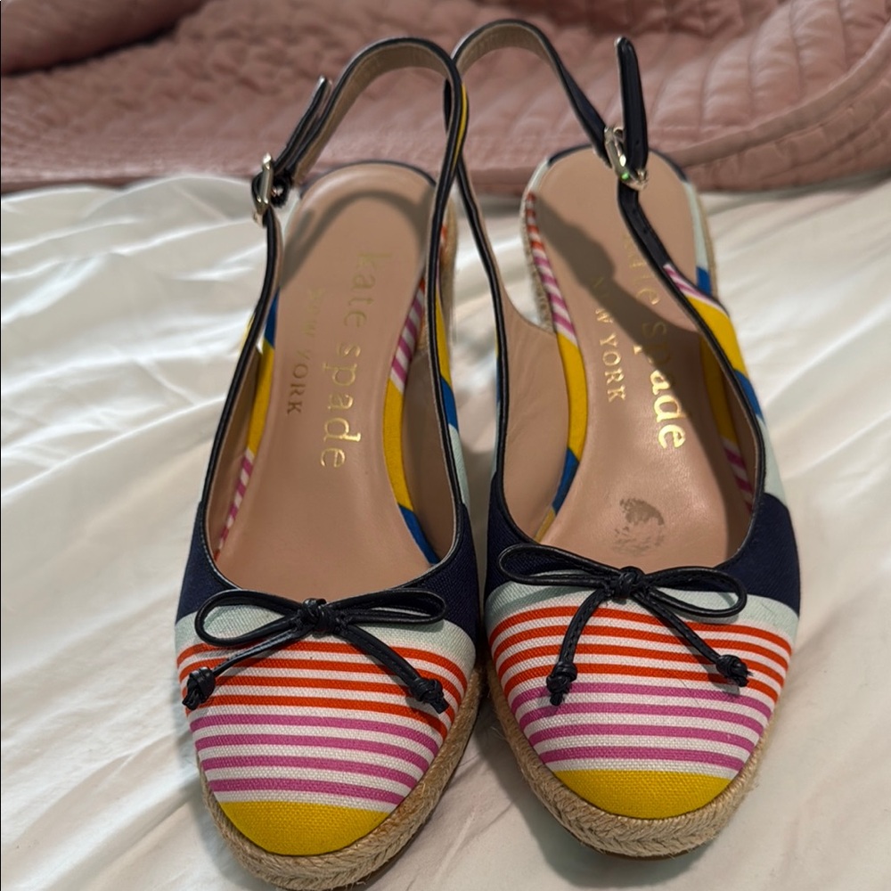 Kate Spade Colorful Striped Espadrille Slingbacks